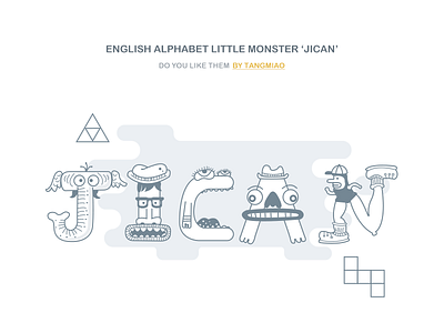 Jican Cover english icon letter monster