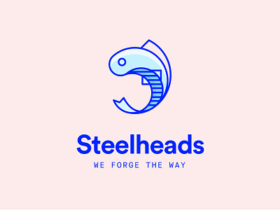 Steelheads Logo circular emblem fish logo mono