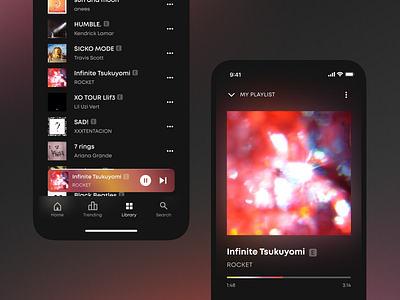 Music streaming service — Concept concept design grid light music product service trends typography ui