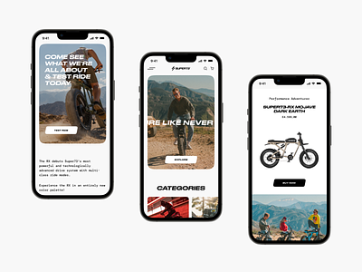 Super73 bikes — Main page mobile 2022 bikes concept design grid light mobile nft product speed sport trends typography ui