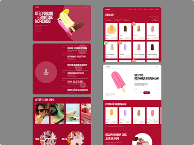 E-commerce. Ice cream MR.POPS 3d e commerce e shop ice cream product design website