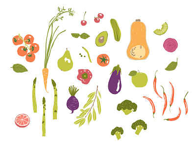 Veggies illustration design icon illustration vegetables
