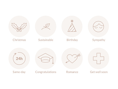 Bouquet types icons icon ui vector