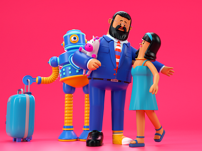 FAMILY c4d character illustration octane people persona render robot
