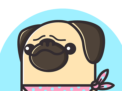 PUG!!! dog happy illustration pug