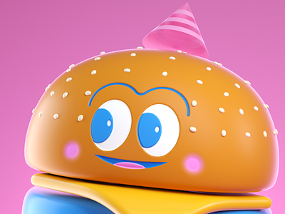 BURGER 3d burger character food illustration octane render vector
