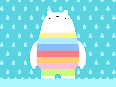 ICEBEAR bear character ice rain water