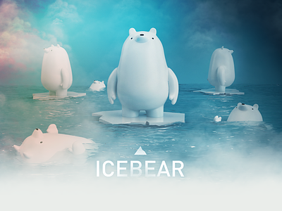 ICEBEAR!!! arttoy bear character ice sea