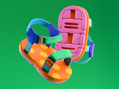 SANDALIAS 3d c4d character illustration octane render