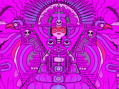 Maya y los tres character illustration maya pink procreate