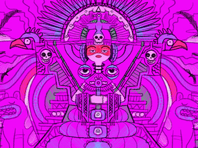 Maya y los tres character illustration maya pink procreate