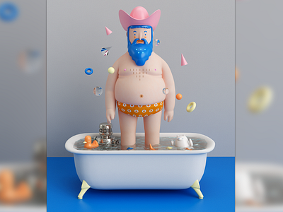 GENTE bear c4d character oso people persona robot vray