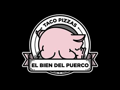 TACO PIZZAS brand cerdo character pig pizza taco