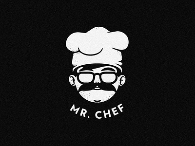 MR. CHEF brand chef cocinero lentes logo vector