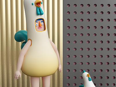 HOMBRE GALLO! 3d character chicken man rooster