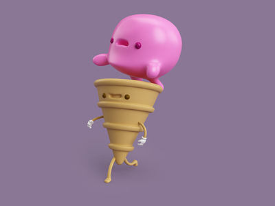HELADITO!! 3d character ice cream render run
