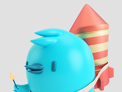 COHETE!! 3d character cohete fire render twitter