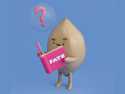FATS! 3d book character food walnut