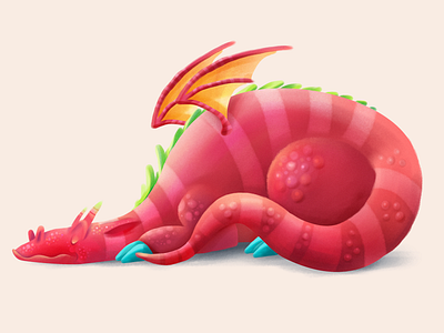 ANIMAL DE FUEGO! brush character dragon luuna sleep