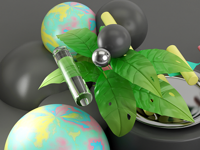 TEST! 3d balls metal nature plantas render tube