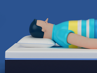 SLEEP! 3d c4d character luuna persona render