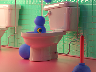 RETRETES! 3d baño c4d monster octane retrete