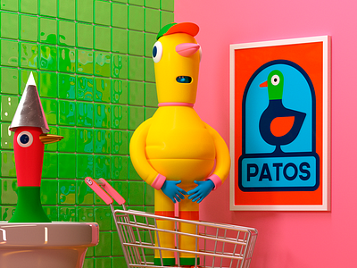 PATOS! 3d c4d character duck octane pato