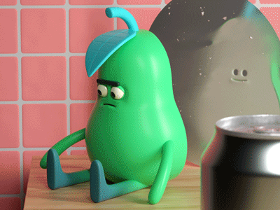 Pera! 3d character comida cool food fruta maxon octane pera