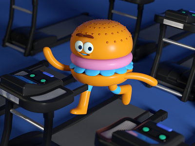 BURGER! burger c4d character food octane render run