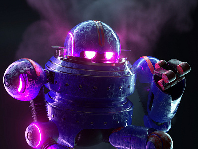 ROBOT 3d c4d character fog illustration octane persona render robot