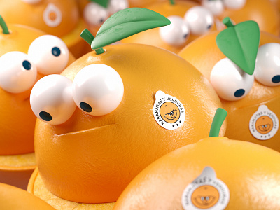 NARANJAS 3d c4d character food illustration naranja octane orange render vector