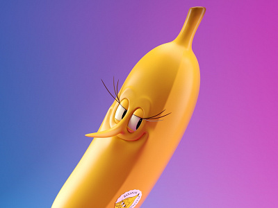 BANANA 3d c4d character food illustration render vector