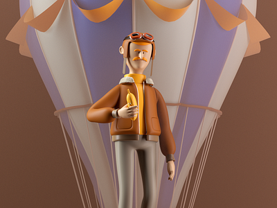 AVIADOR 3d c4d character illustration man octane people persona render vector