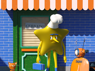 RESTAURANTE 3d c4d character illustration octane persona render vector