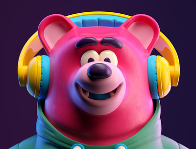 OSO 3d bear c4d character illustration octane oso render