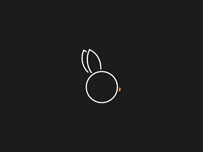 Rabbit animal art black carrot challenge circle cute icon illustration illustrator orange rabbit simple white