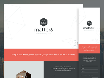 Matter6 Splash Page