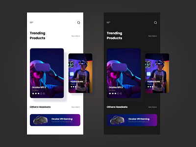 VR Headset Shop App Design