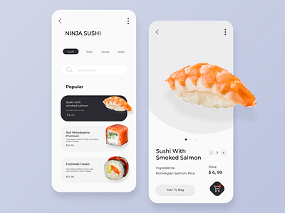 Ninja sushi delivery design dribbble eat sushi ui ux