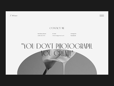 Website of the photographer design photographer ui ux web
