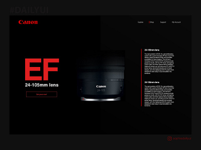 Daily UI 003 Landing page canon dailyui dailyui003 dailyuichallenge landingpage landingpagedesign productpage ui visual design