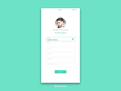 Daily UI 007 setting page 100daychallenge accountsetting app dailyui dailyui007 dailyuichallenge settings page settings ui ui usersetting ux visual design