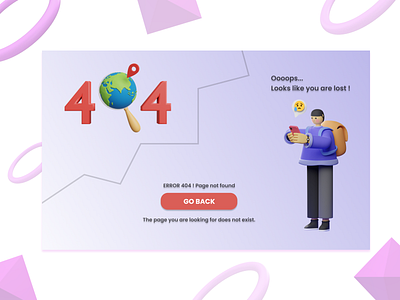 404 Page 3d 404 404 error page branding clean dailyui dailyuichallenge design illustration minimal typography ui ux