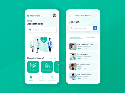 MioDottore App Redesign app app design dentist design doctor illustration minimal mobile redesign ui ui design ux