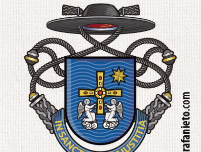 Coat of arms priest. design heraldic artist icon illustration illustrator logo typography