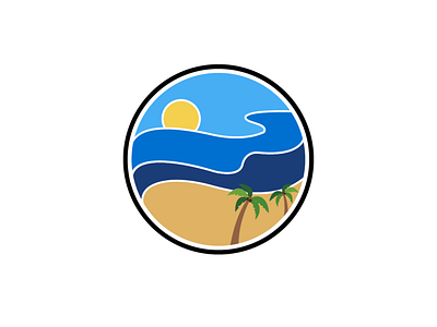 Beach. branding design illustration logo