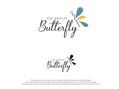 logo concept for home decor butterfly clean design decor elegant fashion feminine