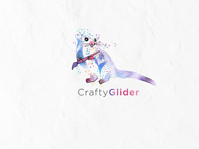 crafty glider logo illustration animal crafts glider illustraion lineart popcolors watercolor