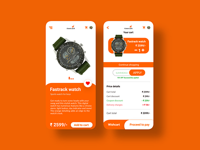 Watch shopping app design