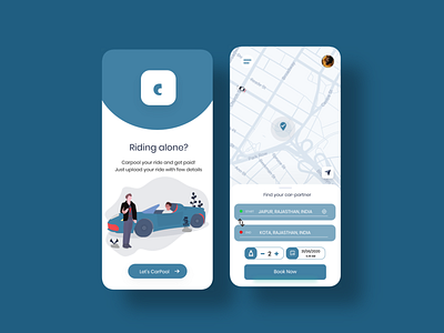 CarPool application screen